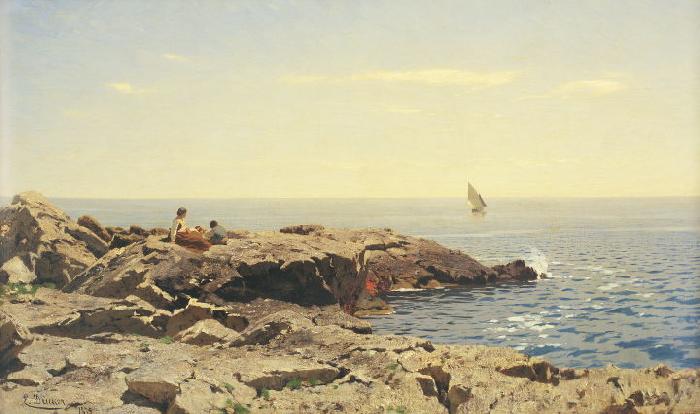Eugen Ducker On the Seashore Norge oil painting art